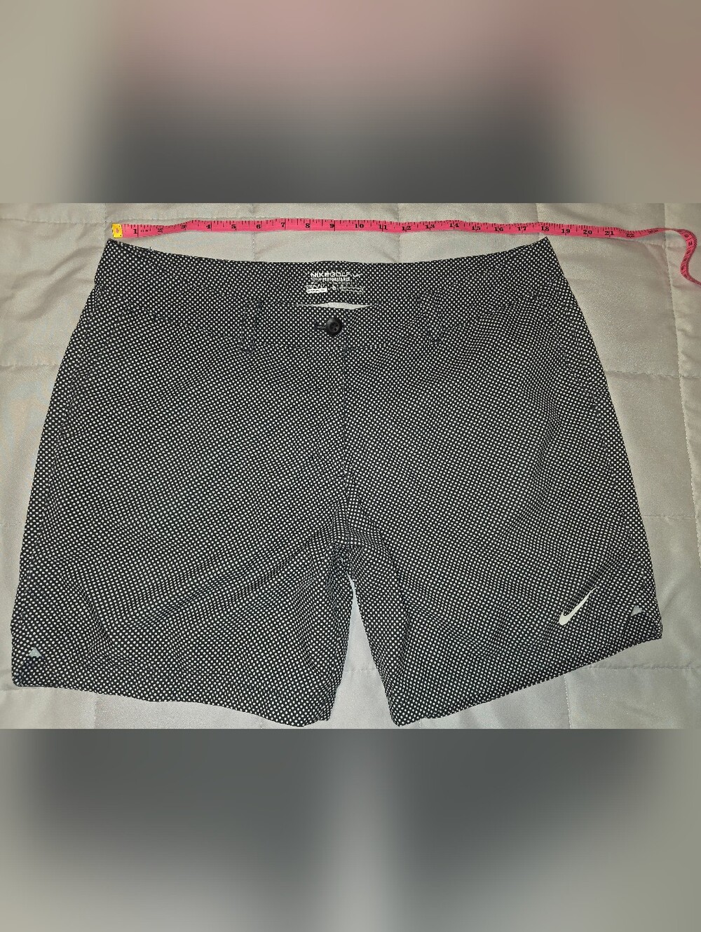 Nike Black and White Microdot Golf Shorts, Sz 16